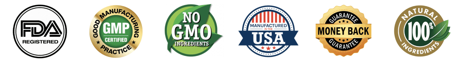 MindSilence FDA registered GMP certified non-GMO trust badges